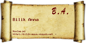 Bilik Anna névjegykártya