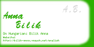 anna bilik business card